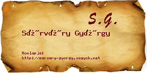 Sárváry György névjegykártya